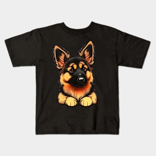 cute German shepherd Dog Kawaii Kids T-Shirt